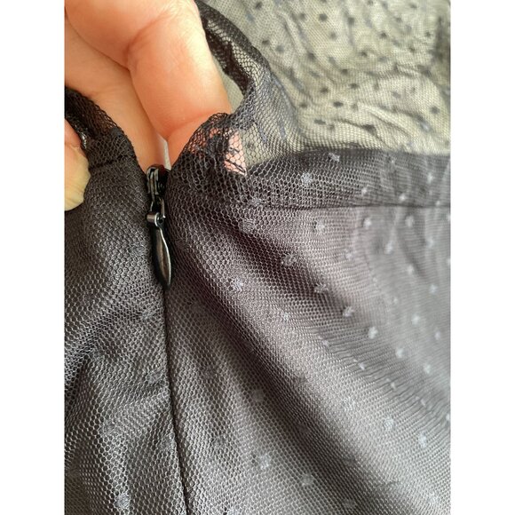 Whimsigoth Black Mesh Polka Dot Sheer Lace Whimsygoth Dainty Dress - Picture 10 of 13